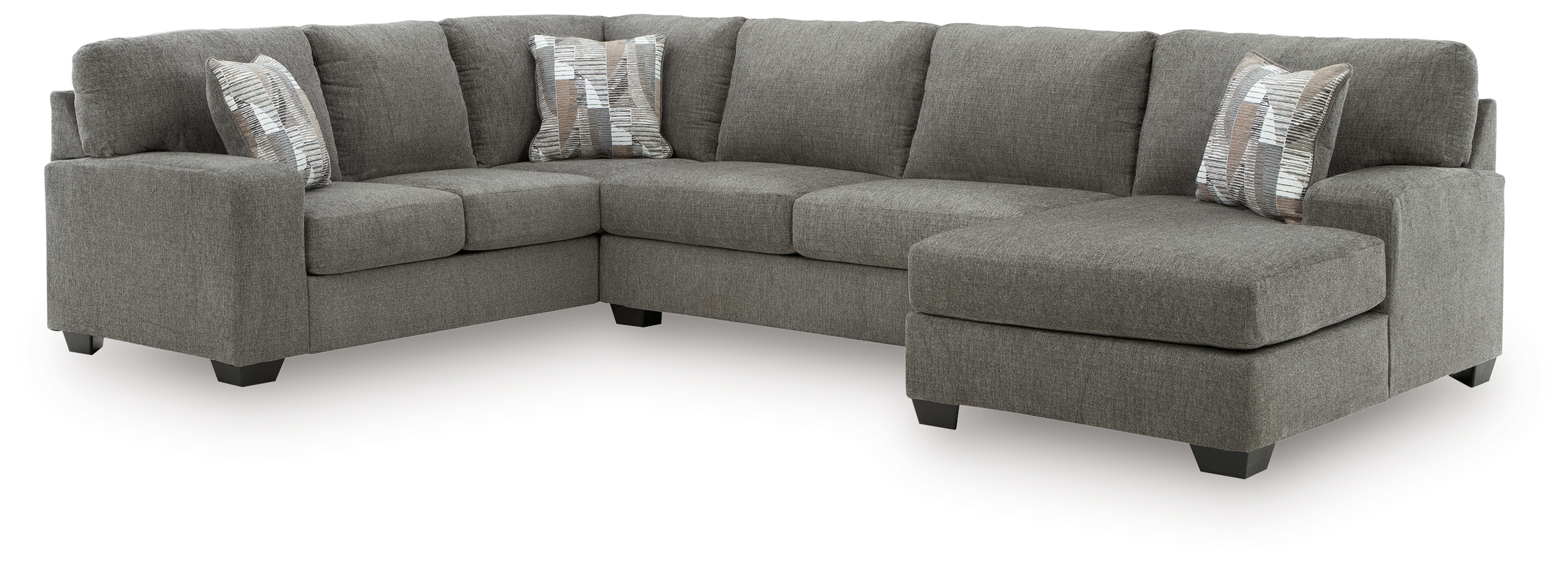 Clarington - 3-Piece Sleeper Sectional With RAF Chaise And LAF Sofa - Greystone
