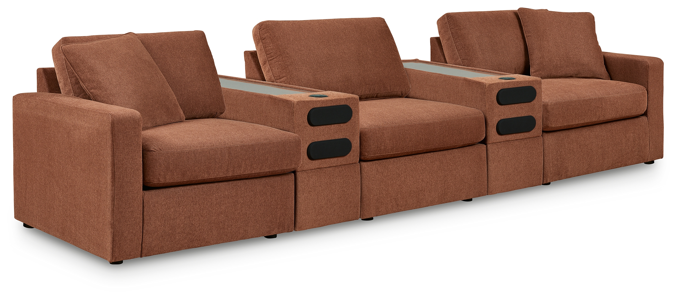 Modmax - 5-Piece Sectional With 2 Audio System Consoles - Spice
