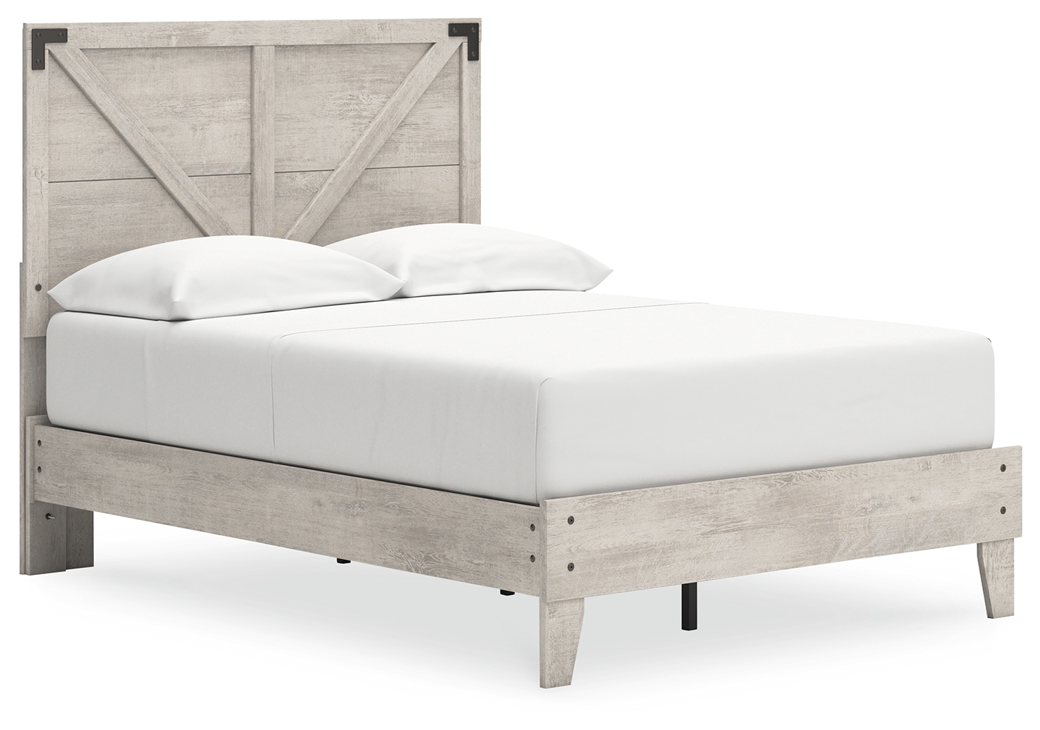 Shawburn - Full Platform Bed With Crossbuck Panel Headboard - Gray