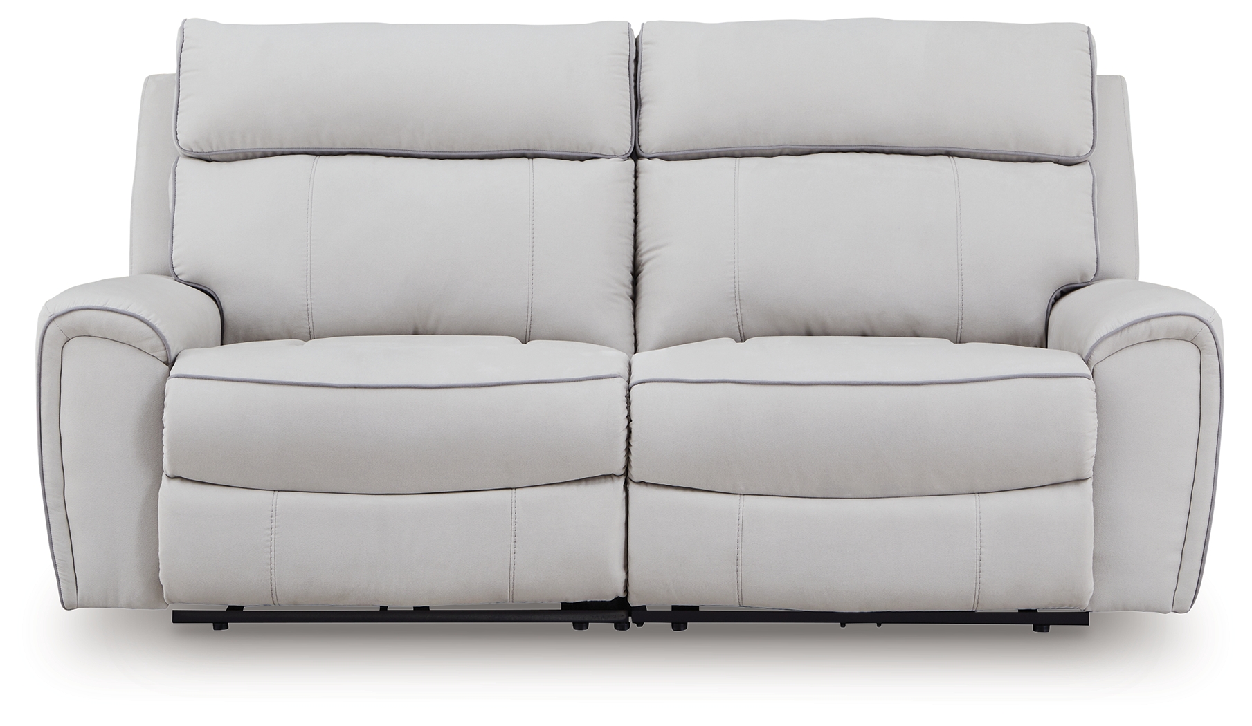 Social Pointe - 2-Piece Reclining Loveseat - Pearl / Ash