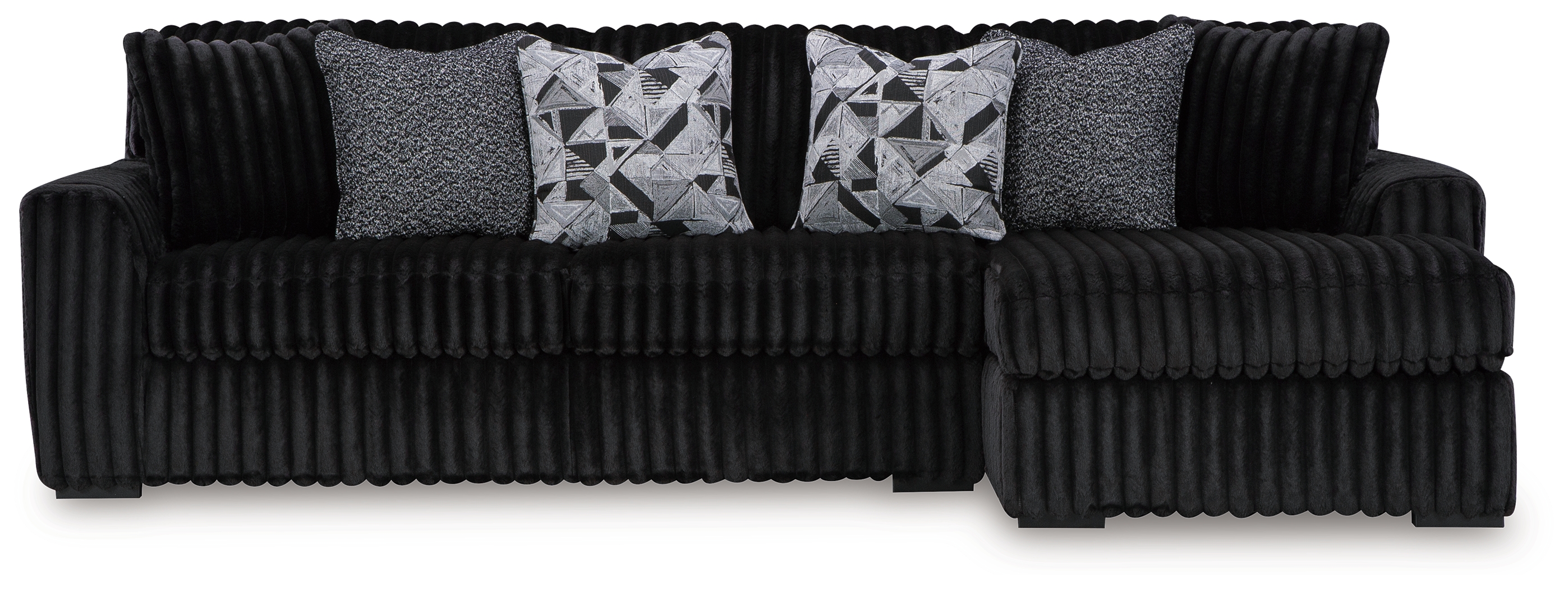 Midnight-Madness - 2-Piece Sectional Sofa With Raf Corner Chaise - Onyx