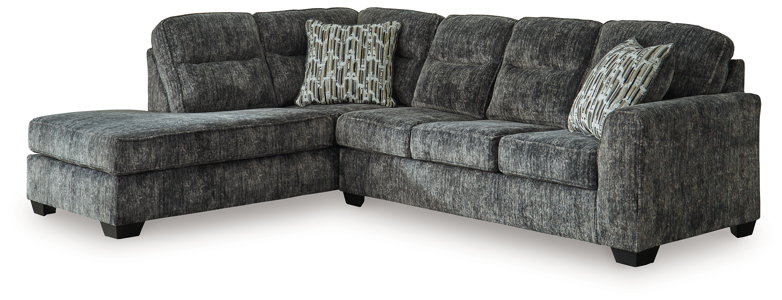 Lonoke - 2-Piece Sectional With Laf Corner Chaise - Gunmetal