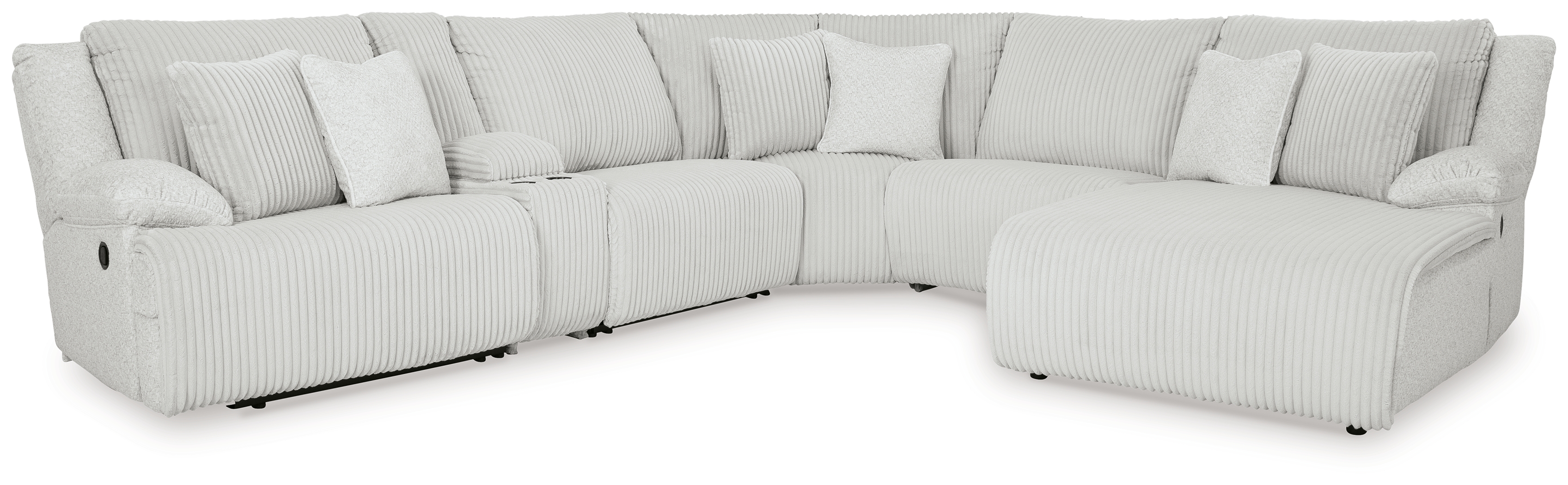Top Tier - 6-Piece Reclining Sectional With Raf Chaise - Alloy