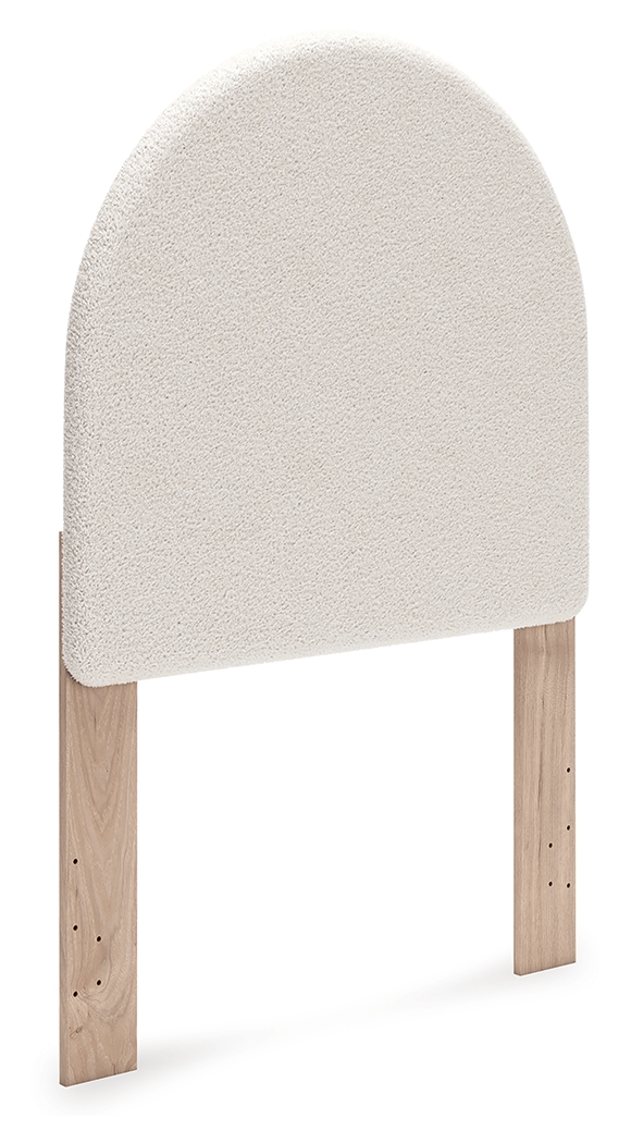 Arloster - Twin Upholstered Panel Headboard - White / Tan