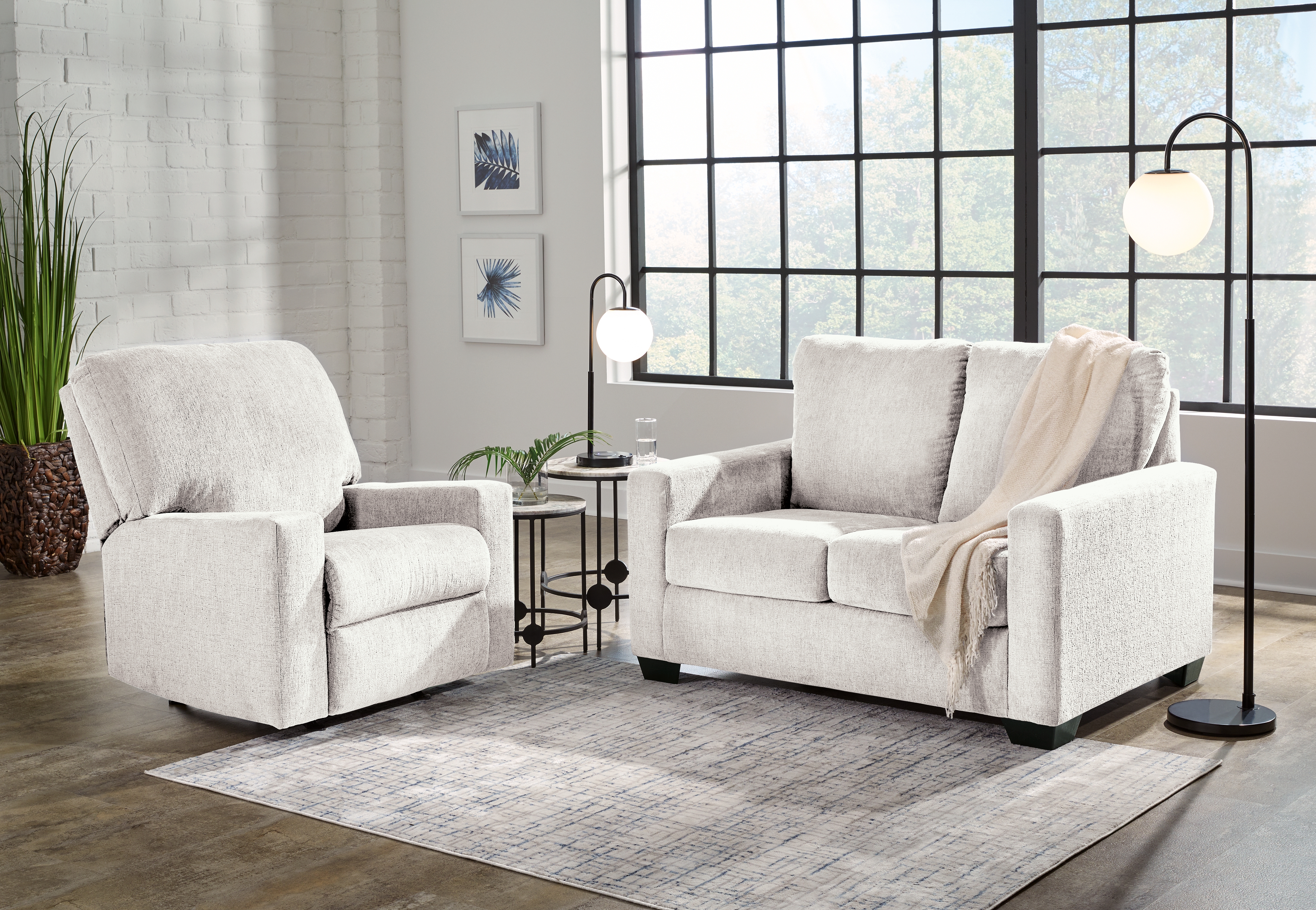 Rannis - 2 Pc. - Twin Sofa Sleeper, Rocker Recliner - Snow