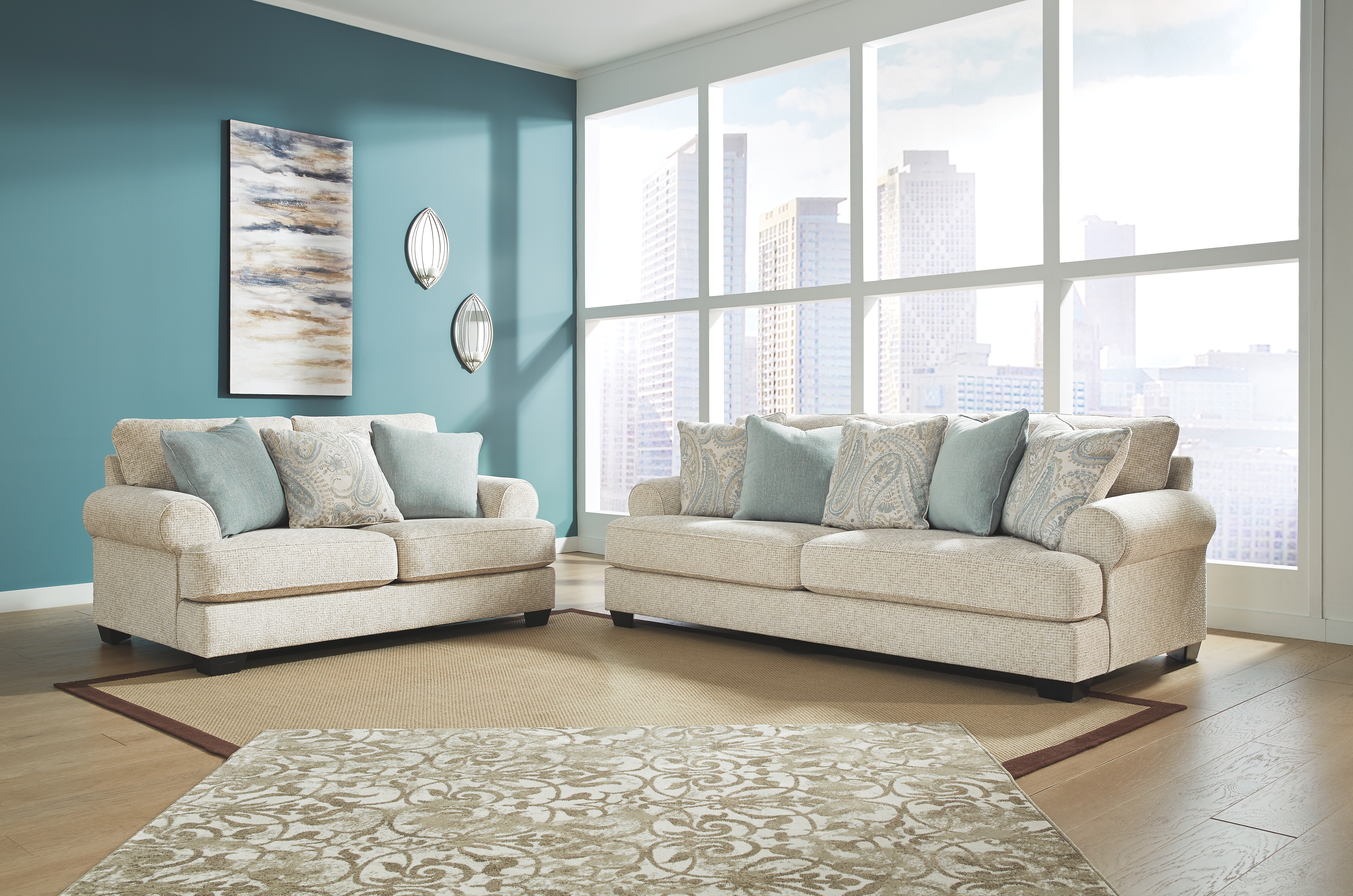 Monaghan - 2 Pc. - Sofa, Loveseat - Sandstone