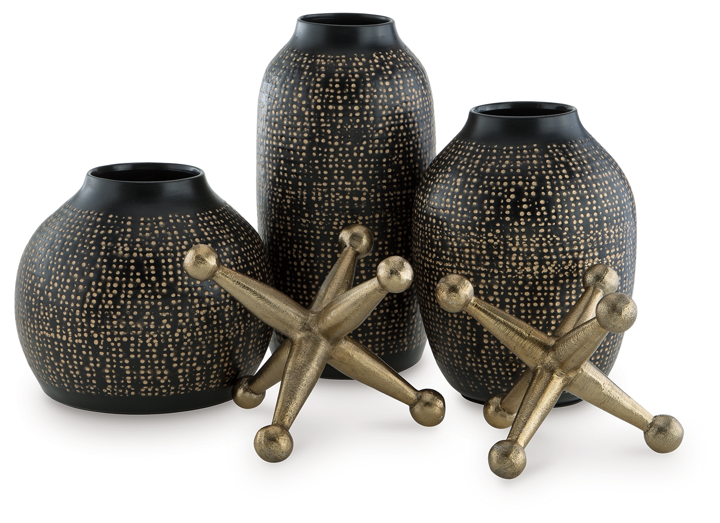 Vinburn - Accessory Set (Set of 5) - Black / Gold Finish