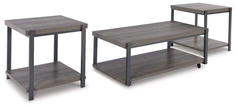 Wilmaden - Occasional Table Set (Set of 3) - Gray / Black