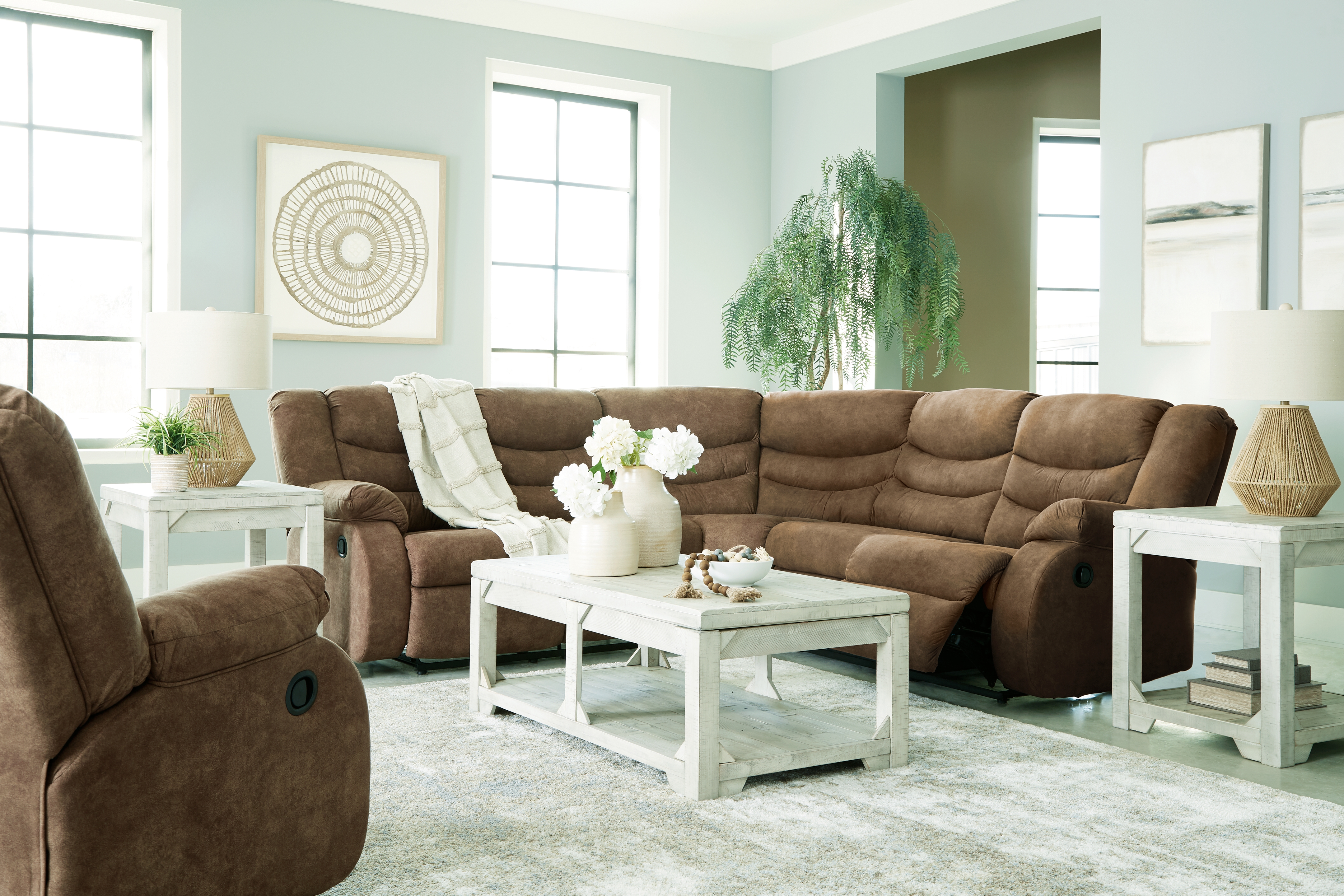 Partymate - 3 Pc. - 2-Piece Rec Sectional, Rocker Recliner - Brindle