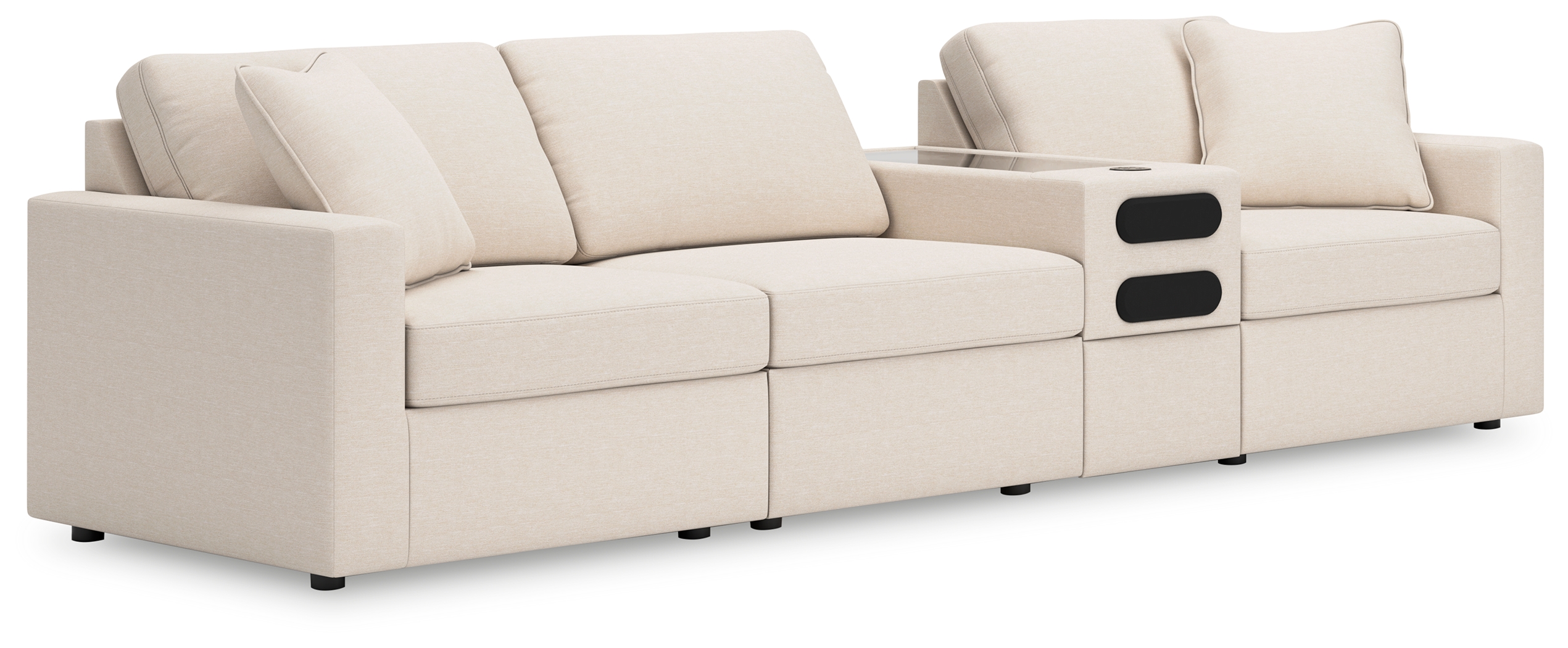 Modmax - 4-Piece Sectional With Audio System Console - Oyster