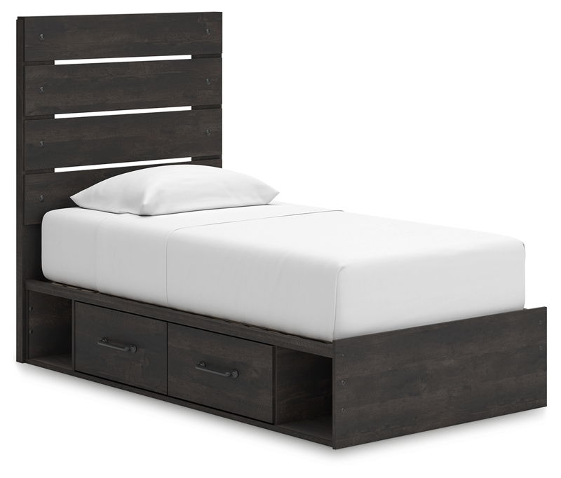 Hollivern - Twin Panel Storage Bed - Dark Gray