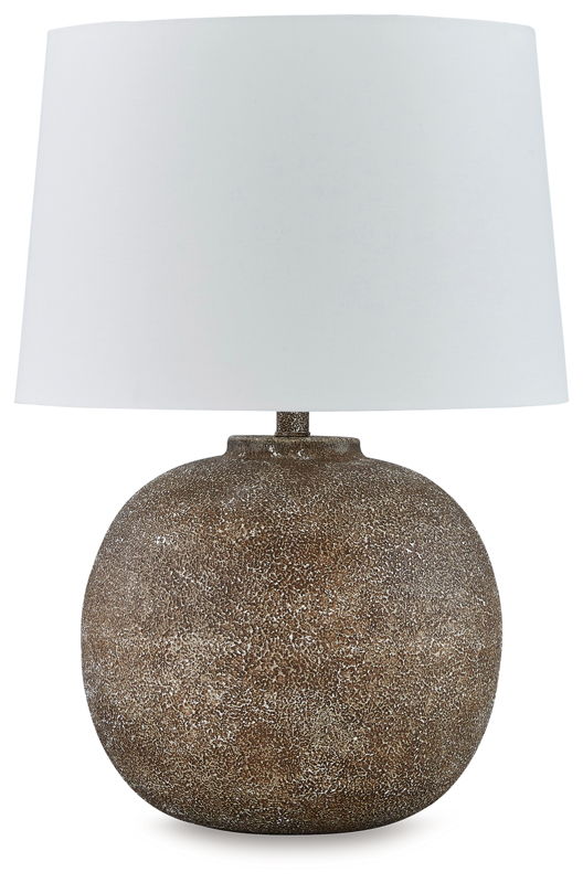 Neavesboro - Metal Table Lamp - Antique Brown / White