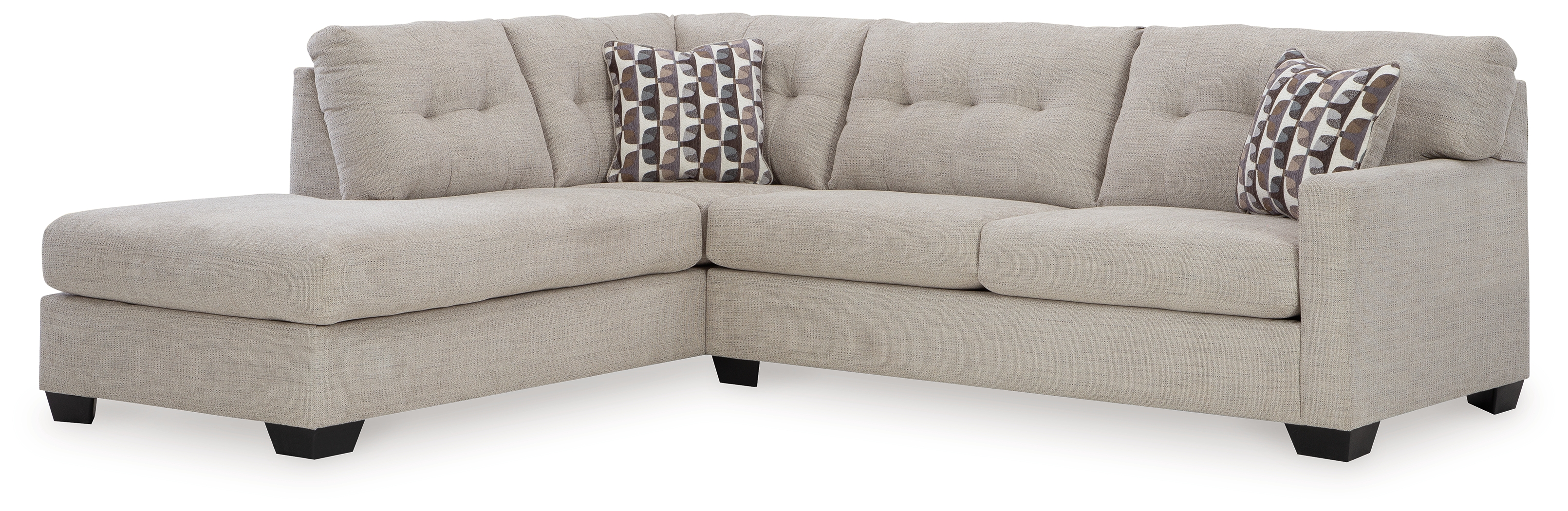 Mahoney - 2-Piece Sleeper Sectional With Laf Corner Chaise - Pebble