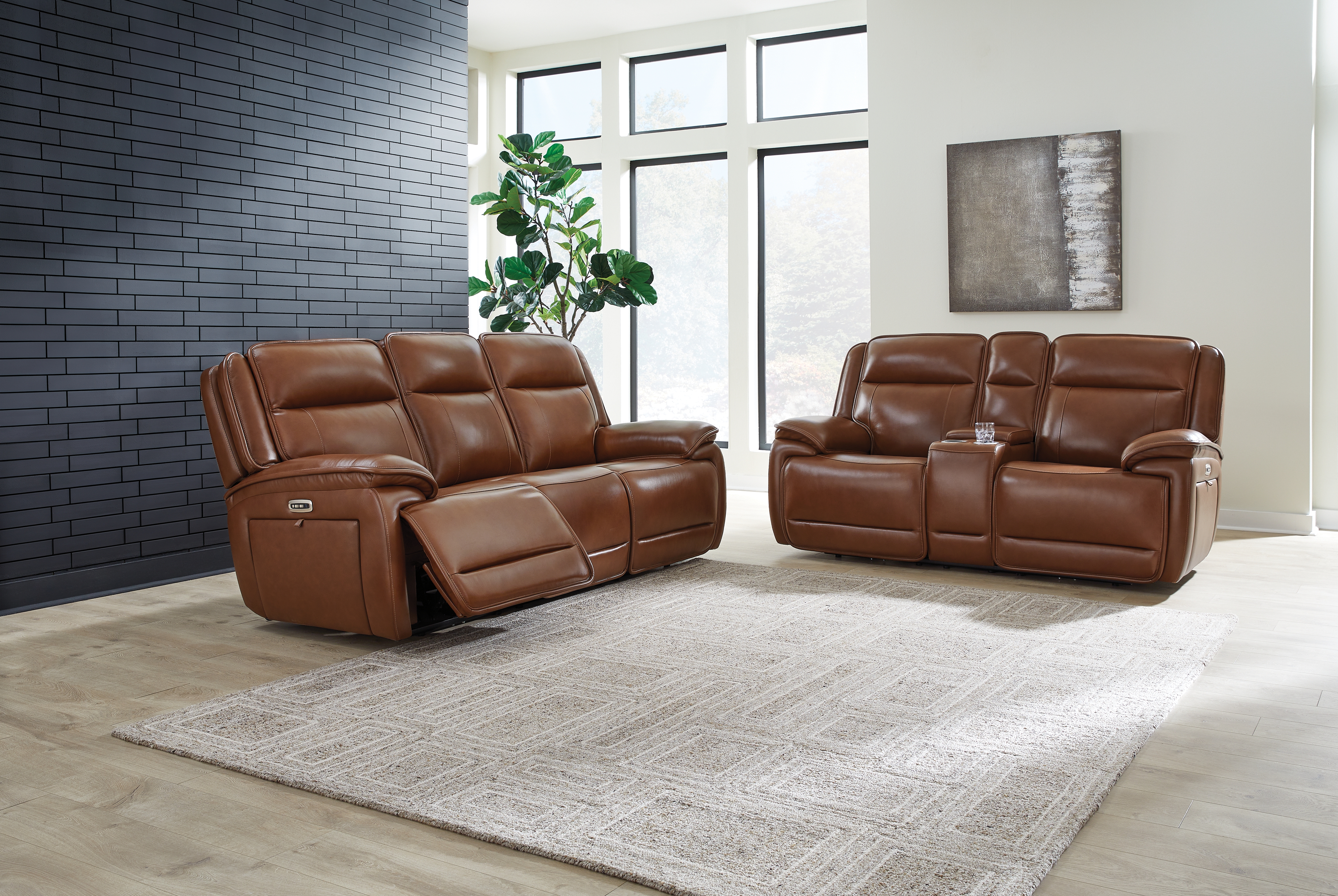 Healy Pier - 2 Pc. - Power Reclining Sofa, Power Reclining Loveseat With Console - Chocolate