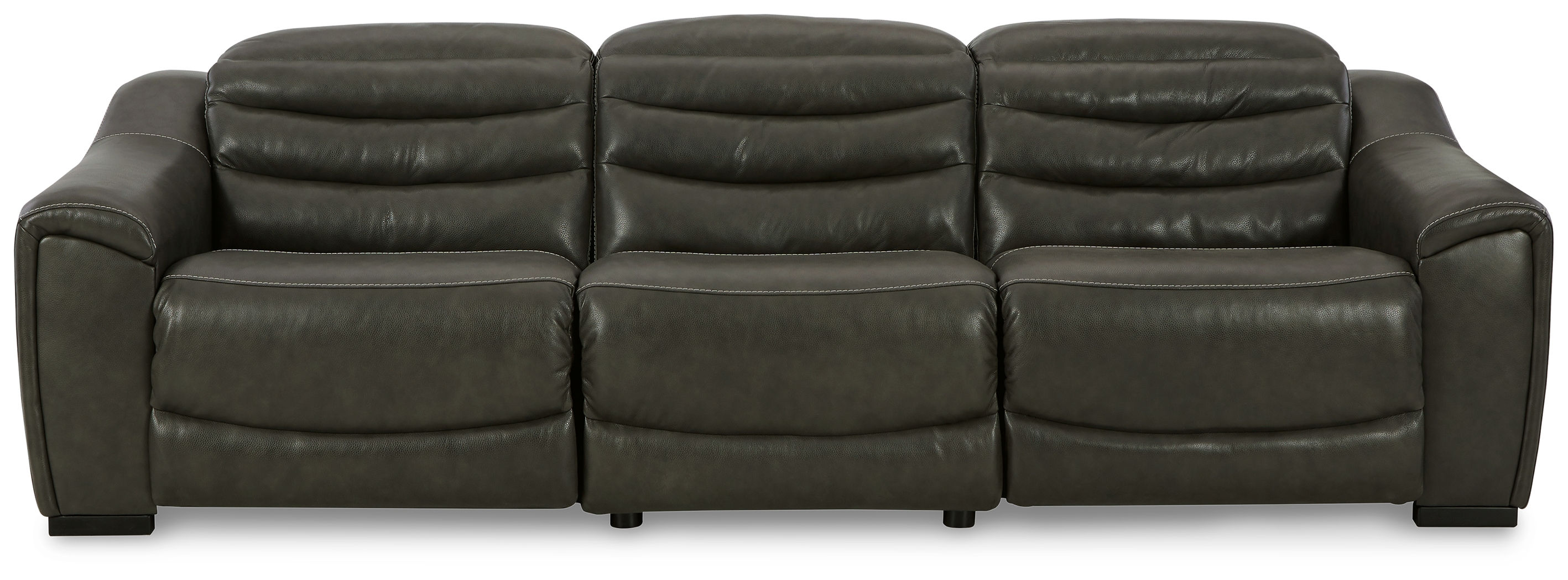 Center Line - 3-Piece Power Reclining Sectional - Dark Gray