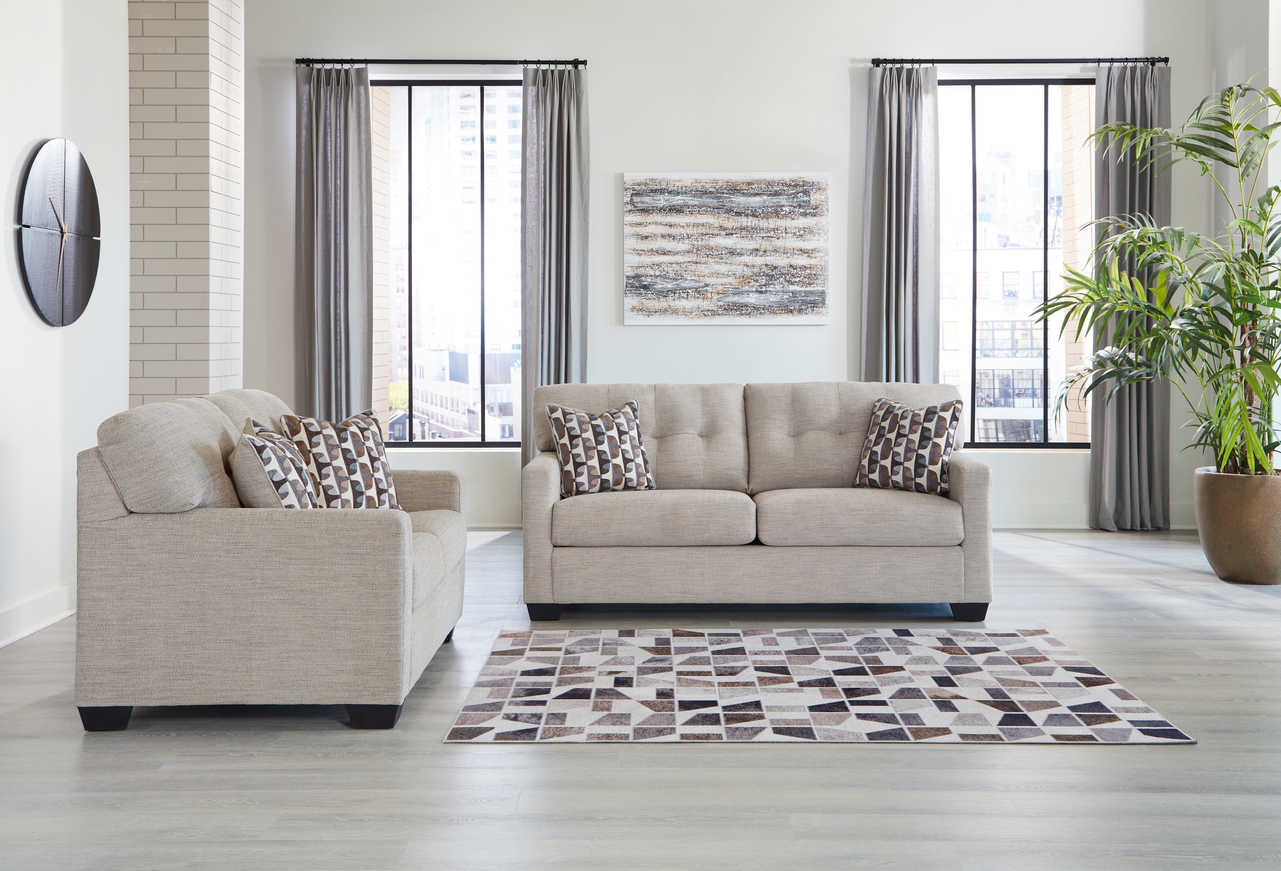 Mahoney - 2 Pc. - Sofa, Loveseat - Pebble