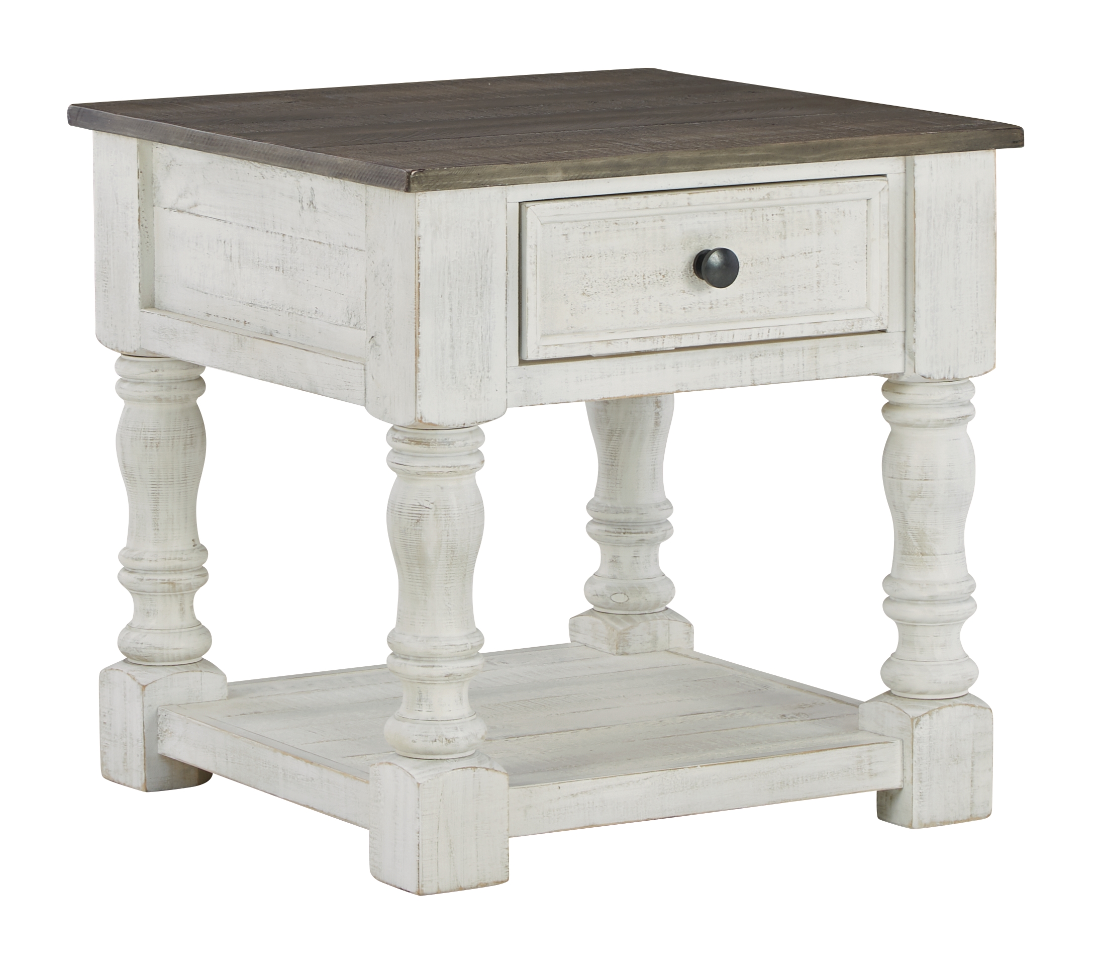 Havalance - Square End Table - White / Gray
