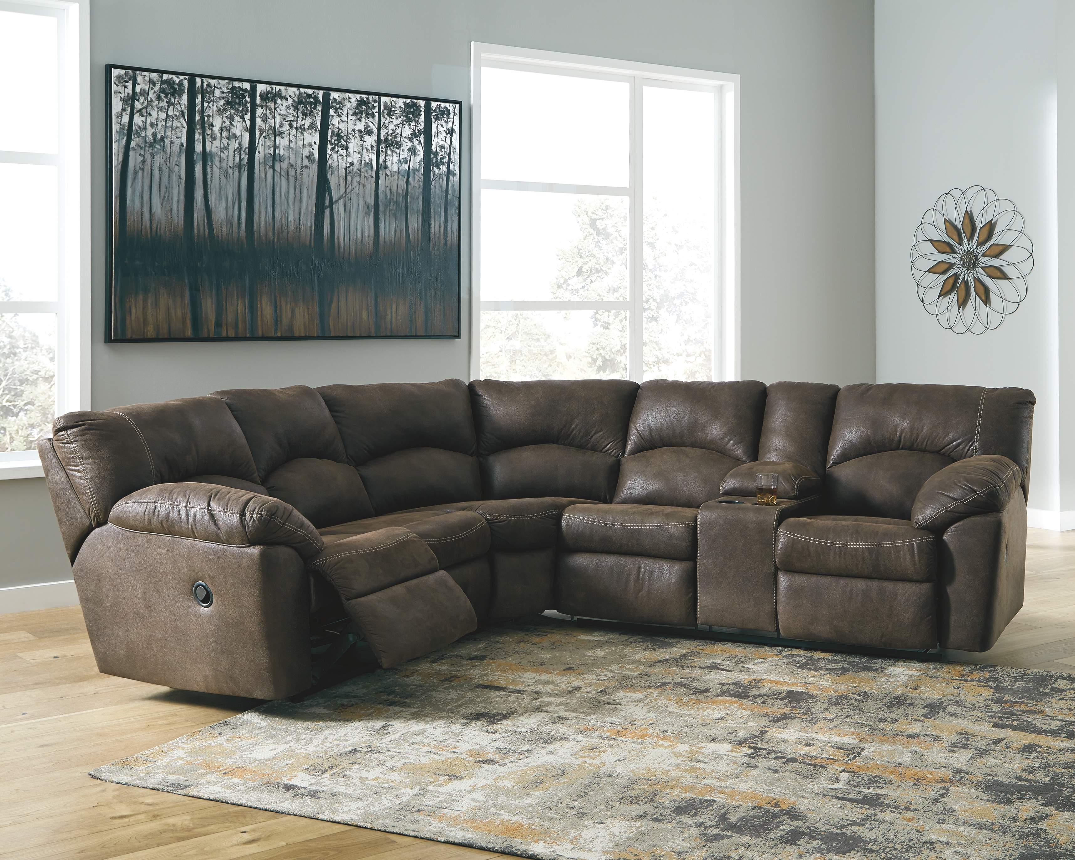 Tambo - Right Arm Facing Loveseat with Console 2 Pc Sectional - Canyon