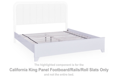 Jarlee - California King Panel Footboard / Rails / Roll Slats - White