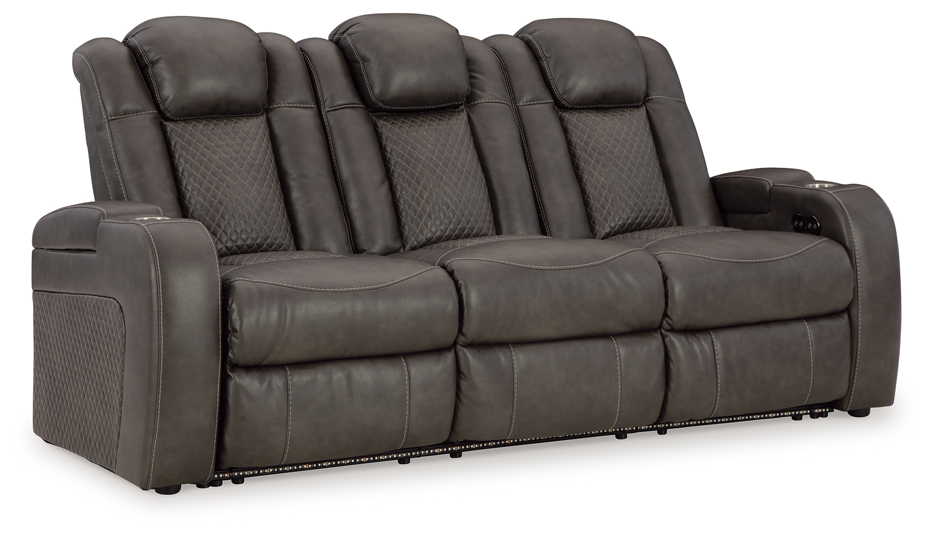 Fyne-Dyme - Power Reclining Sofa With Adj Headrest - Shadow