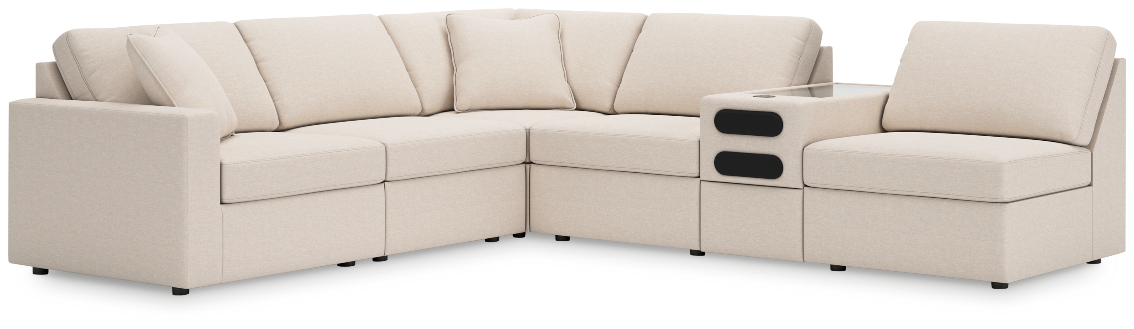 Modmax - 6-Piece Sectional With Audio System Console - Oyster