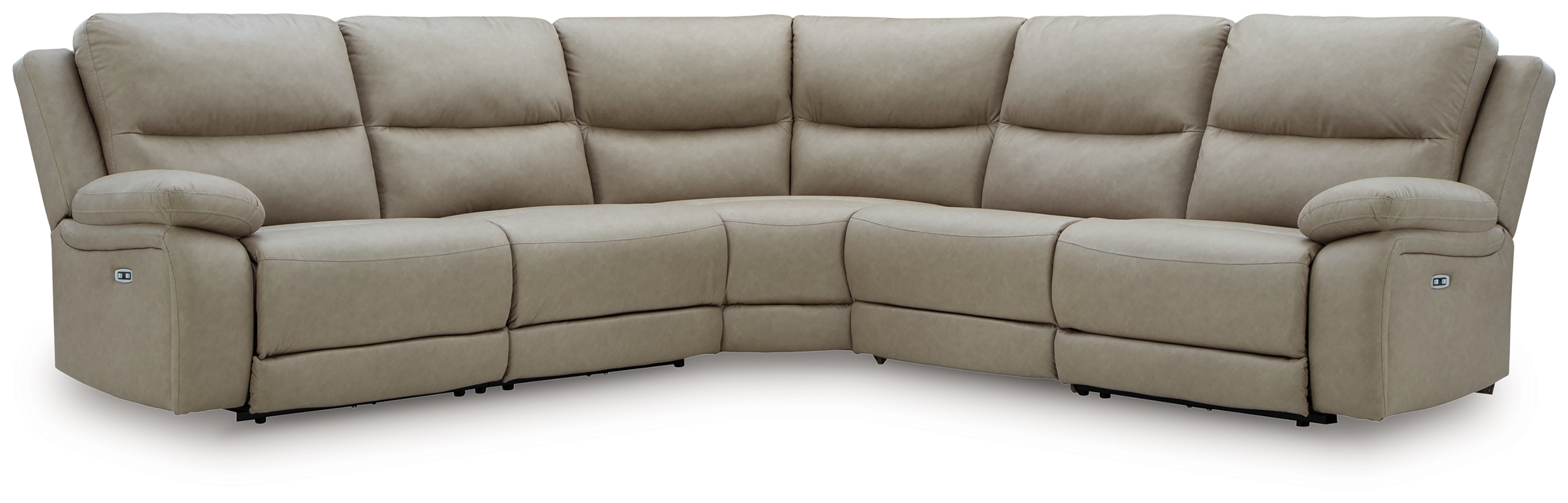 Narwhal Place - 5-Piece Power Reclining Sectional - Pebble