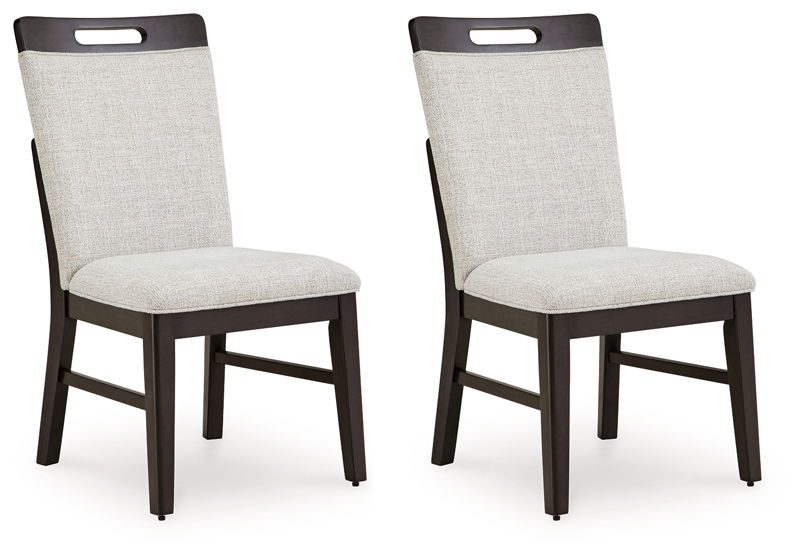 Neymorton - Dining Upholstered Side Chair (Set of 2) - Light Gray / Brown