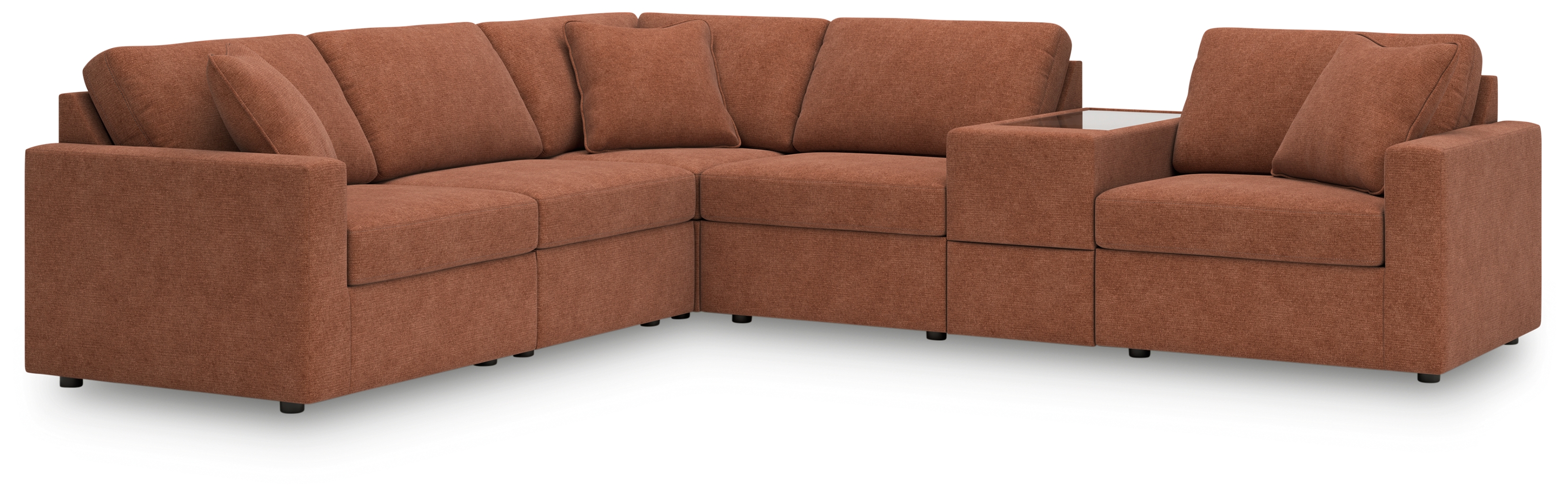 Modmax - 6-Piece Sectional With Storage Console - Spice