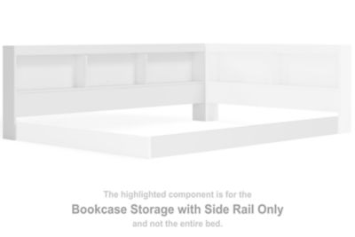 Piperton - Bookcase Storage w/Side Rail - White