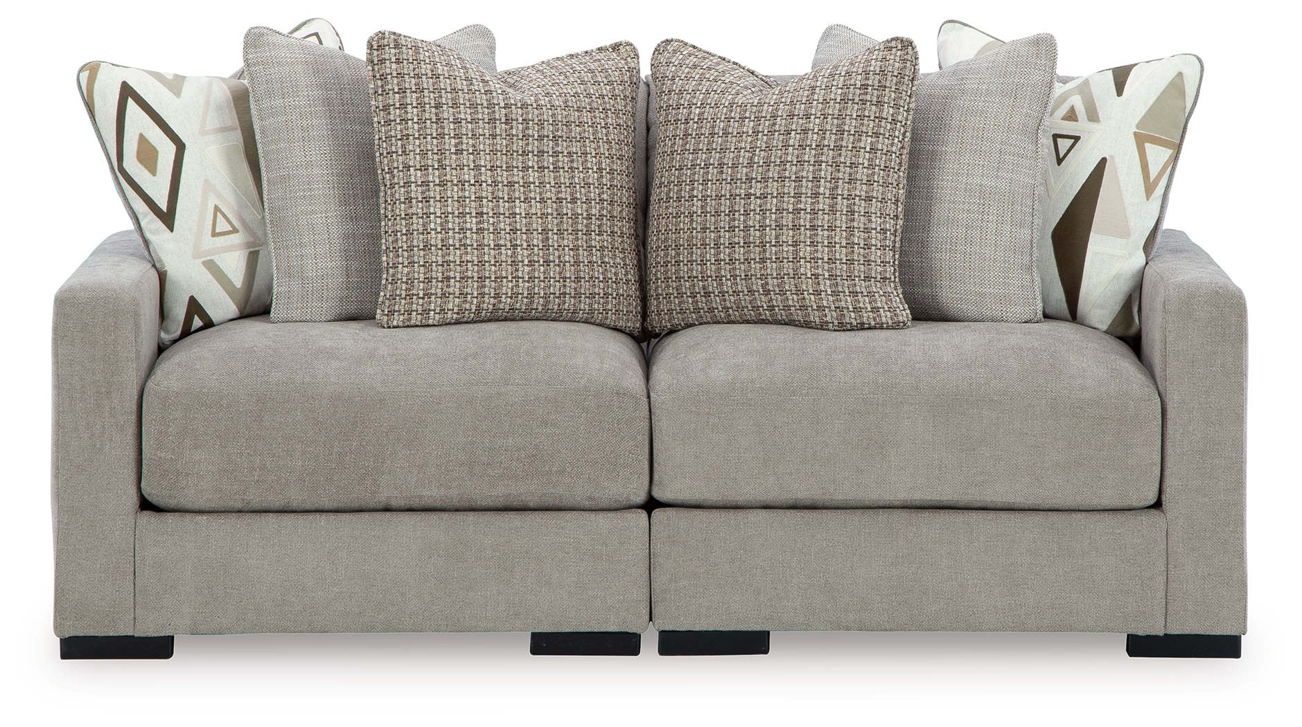 Aslan Court - 2-Piece Loveseat Sectional - Pebble