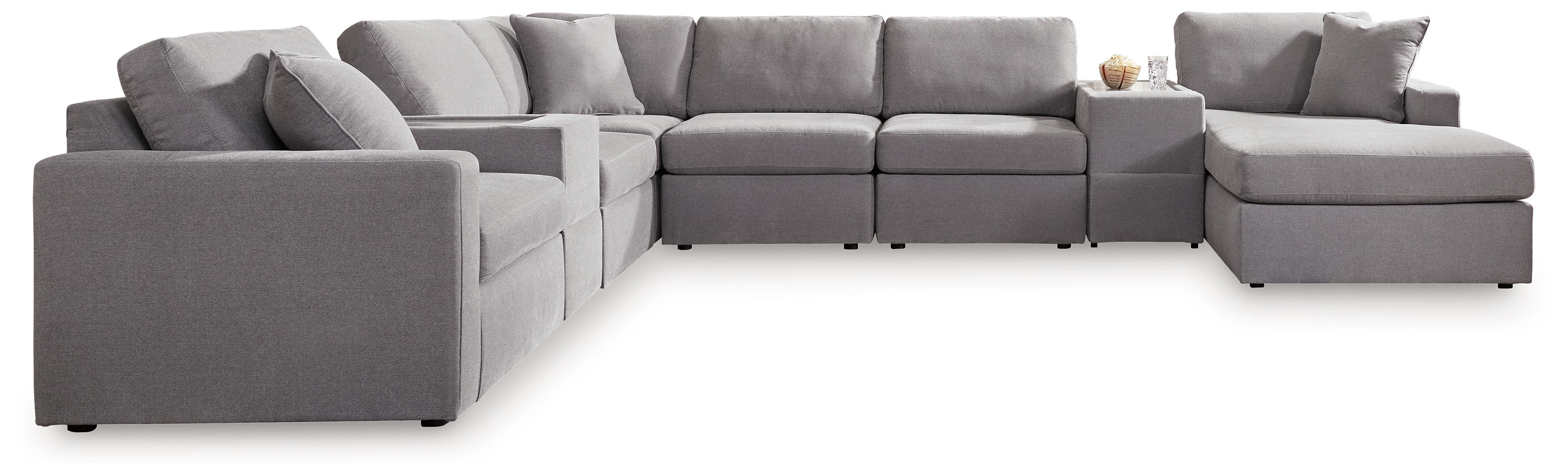 Modmax - 8-Piece Sectional With Raf Corner Chaise And 2 Storage Consoles - Granite