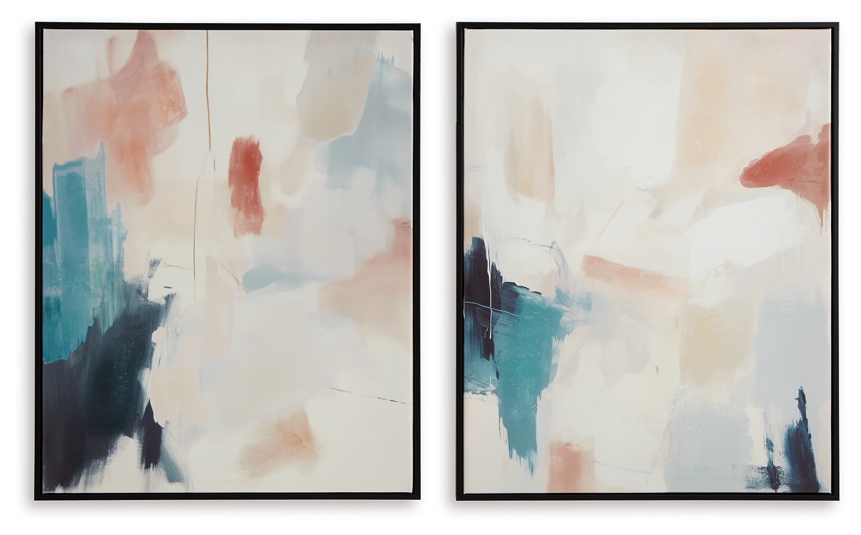 Caldish - Wall Art Set (Set of 2) - Blue / White / Pink