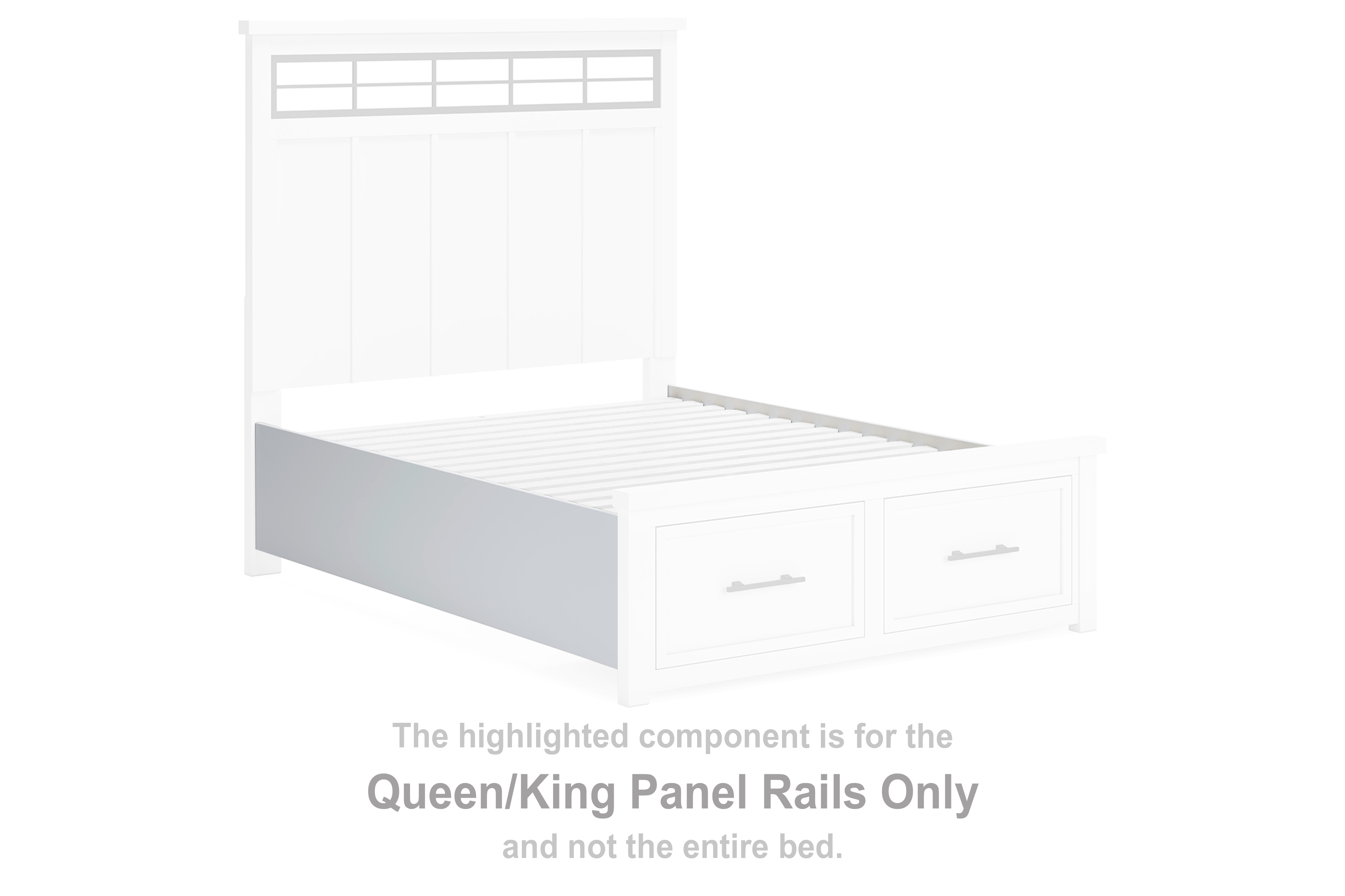 Ashbryn - Queen/King Panel Rails - White / Natural