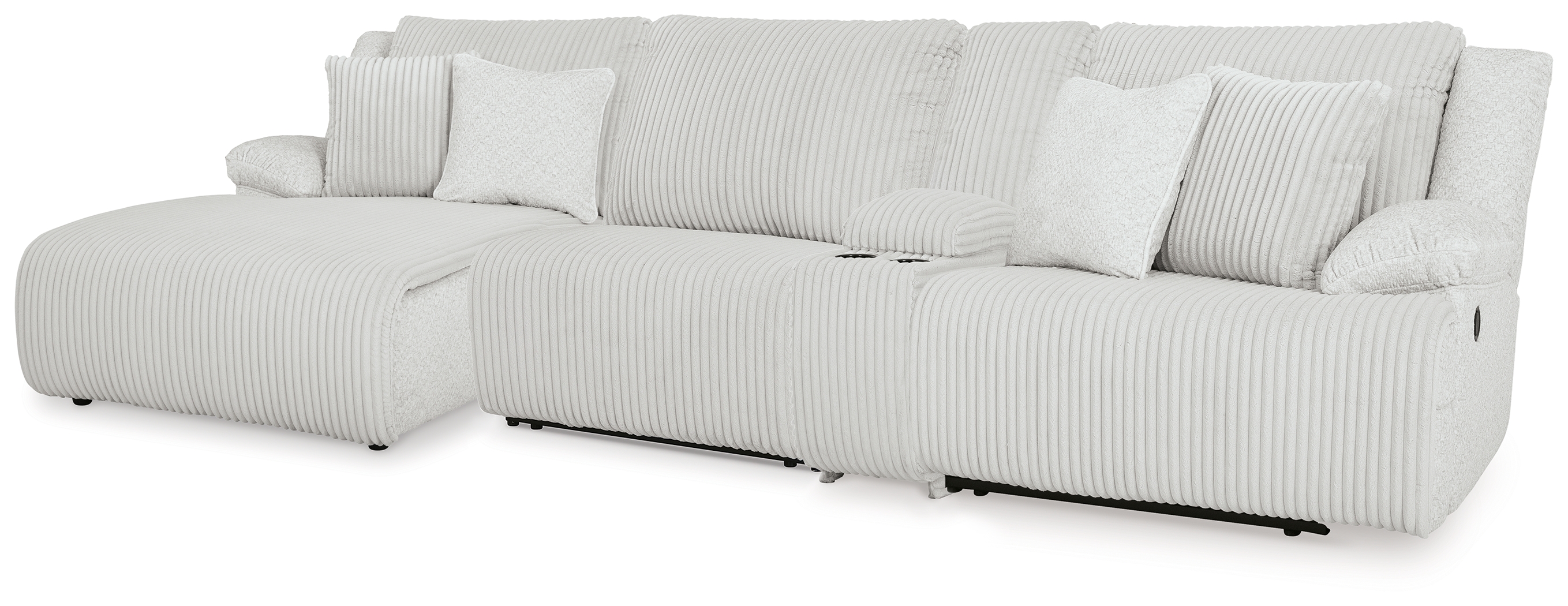 Top Tier - 4-Piece Reclining Sectional With Laf Press Back Chaise - Alloy