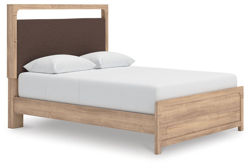 Kinlanni - Queen Upholstered Platform Bed - Tan