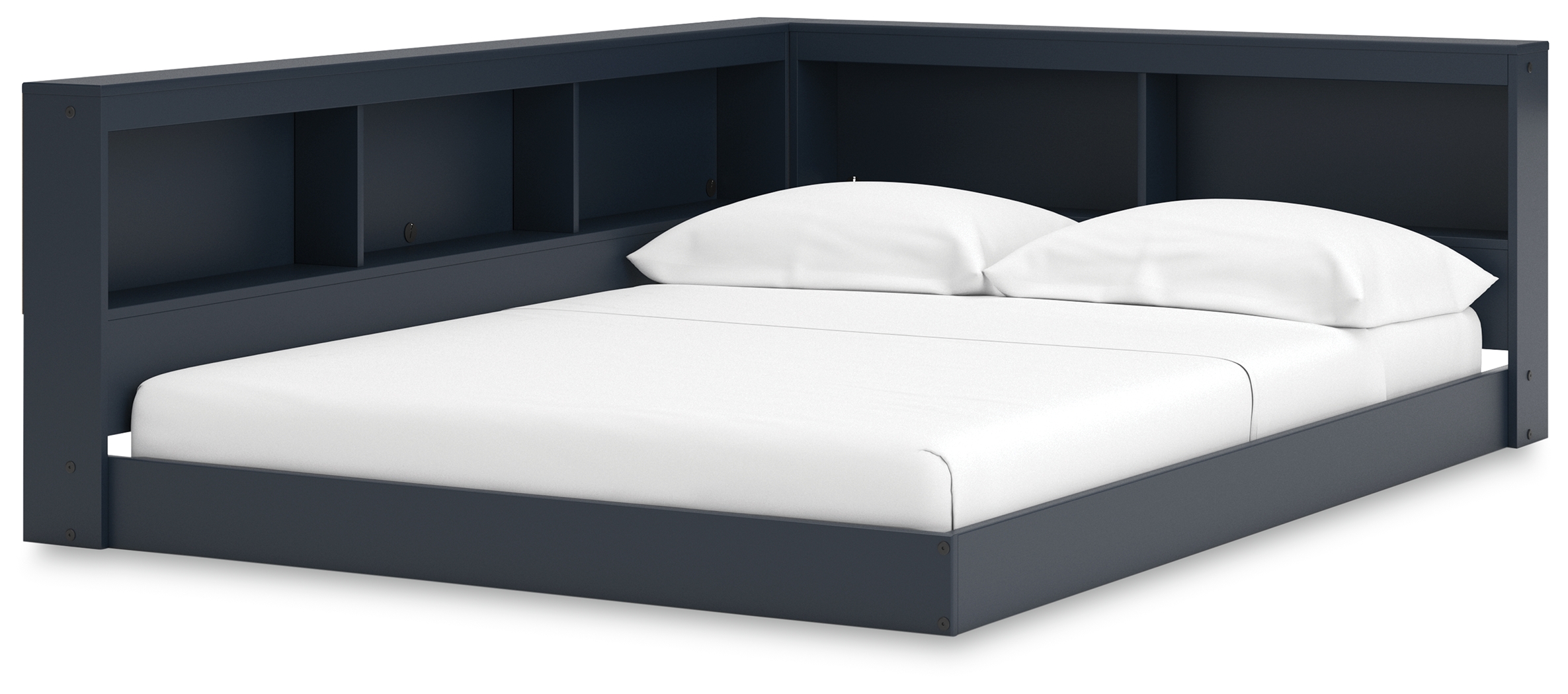 Simmenfort - Full Bookcase Storage Bed - Navy Blue