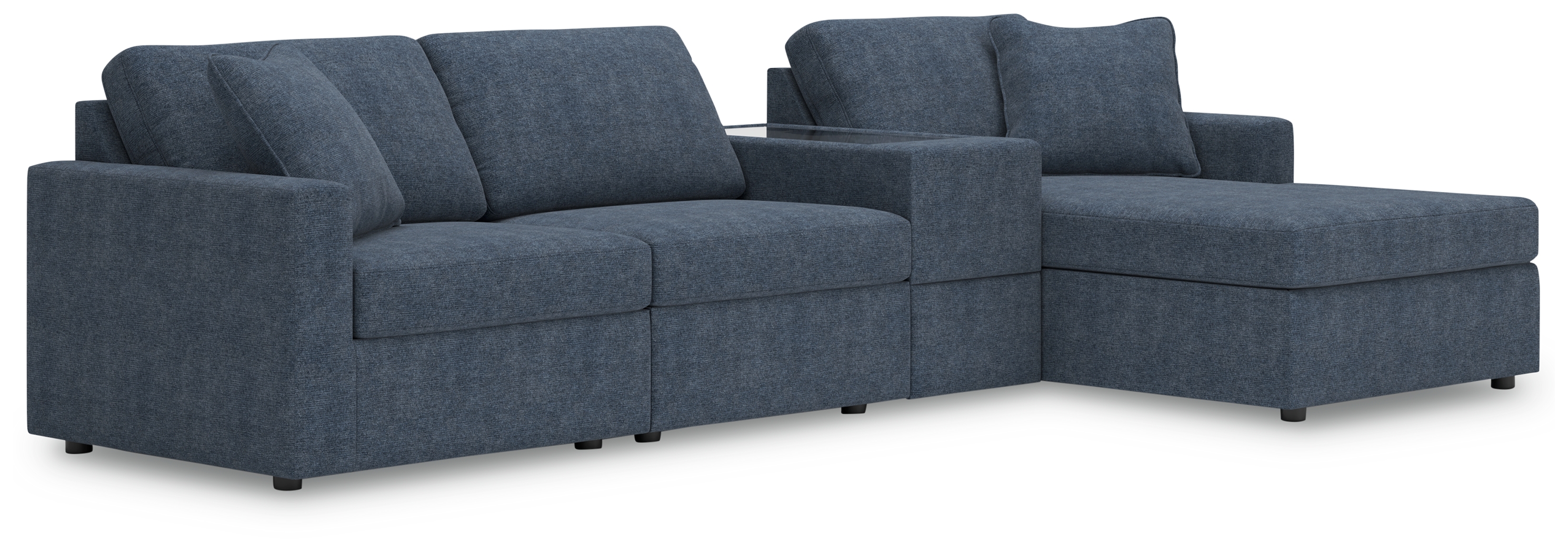 Modmax - 4-Piece Sectional With Raf Corner Chaise And Storage Console - Ink