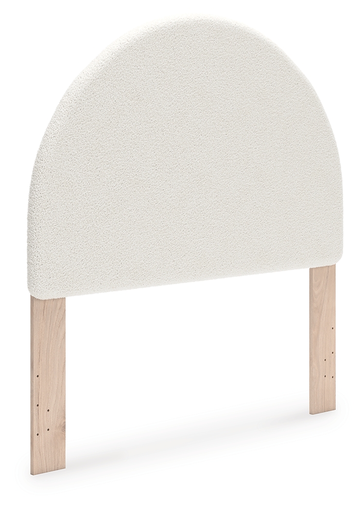 Arloster - Full Upholstered Panel Headboard - White / Tan