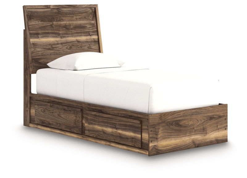 Chirason - Twin Panel Bed With Storage - Brown
