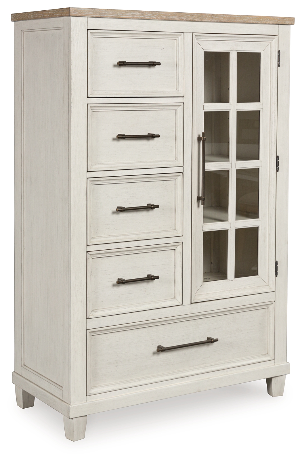 Shaybrock - Door Chest - Antique White / Brown