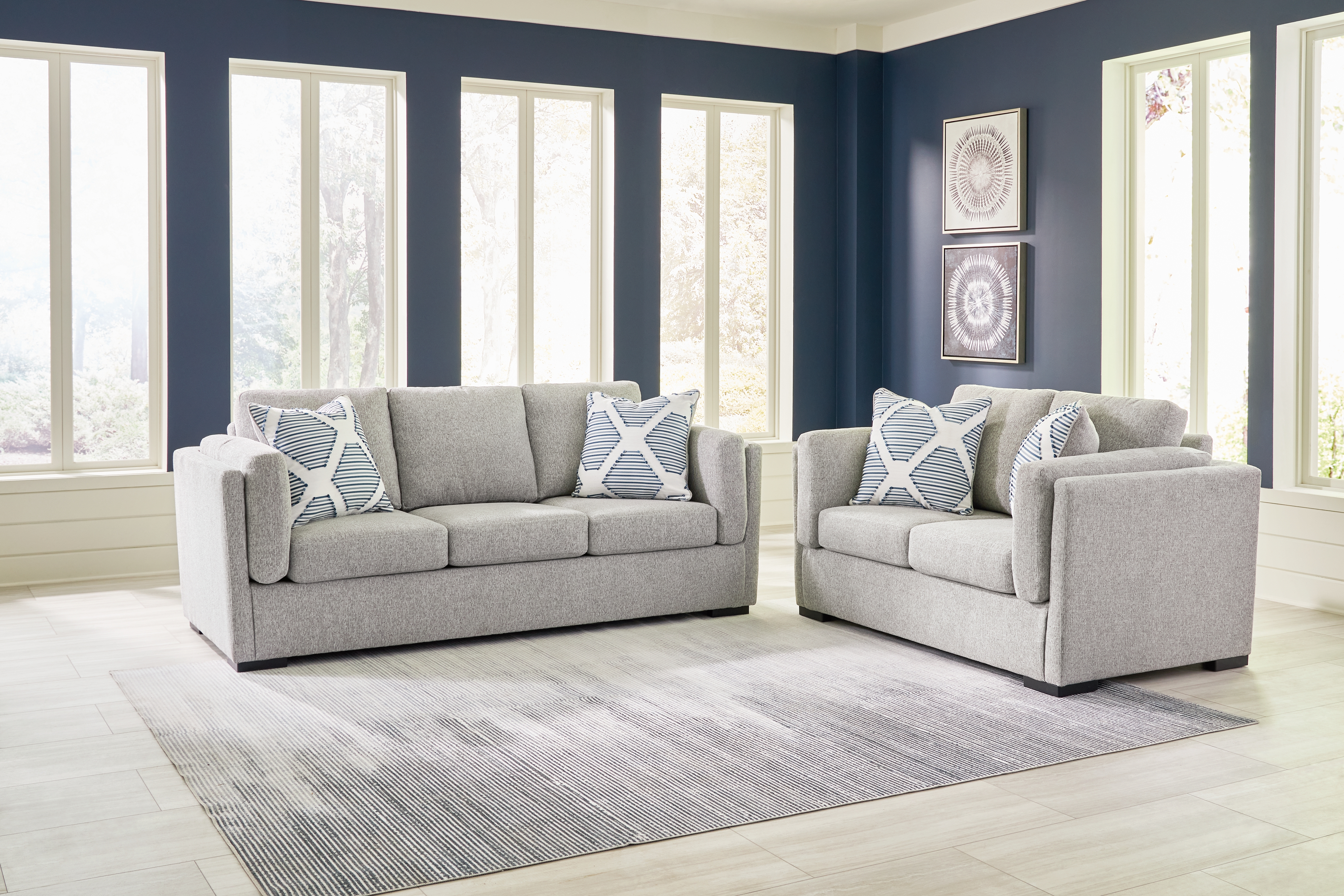 Evansley - 2 Pc. - Sofa, Loveseat - Pewter