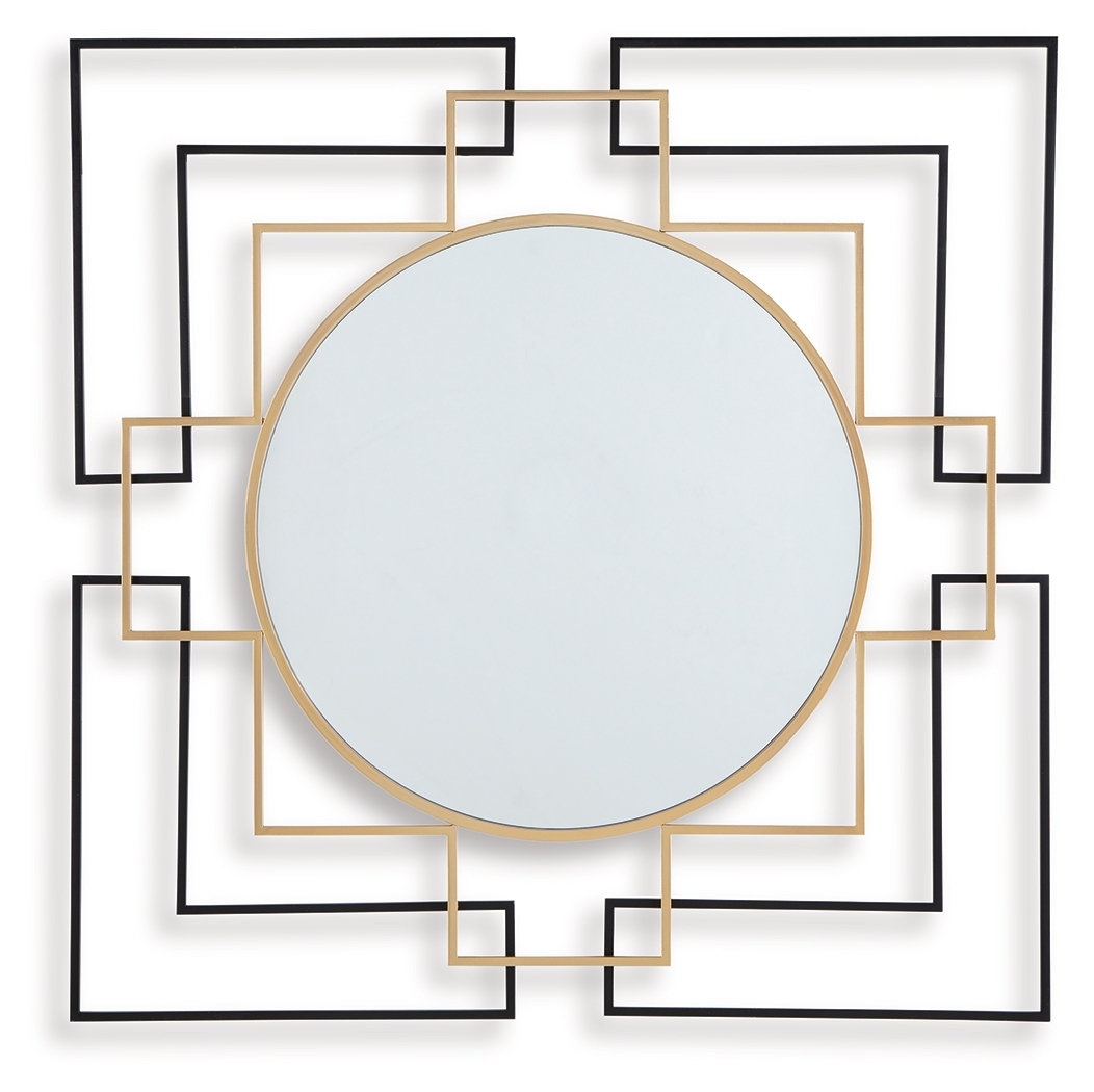 Oceanal - Accent Mirror - Black / Gold Finish