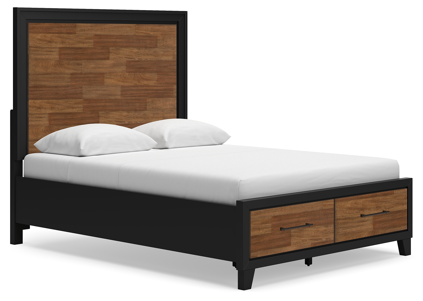 Kraeburn - Queen Panel Storage Bed - Brown / Black