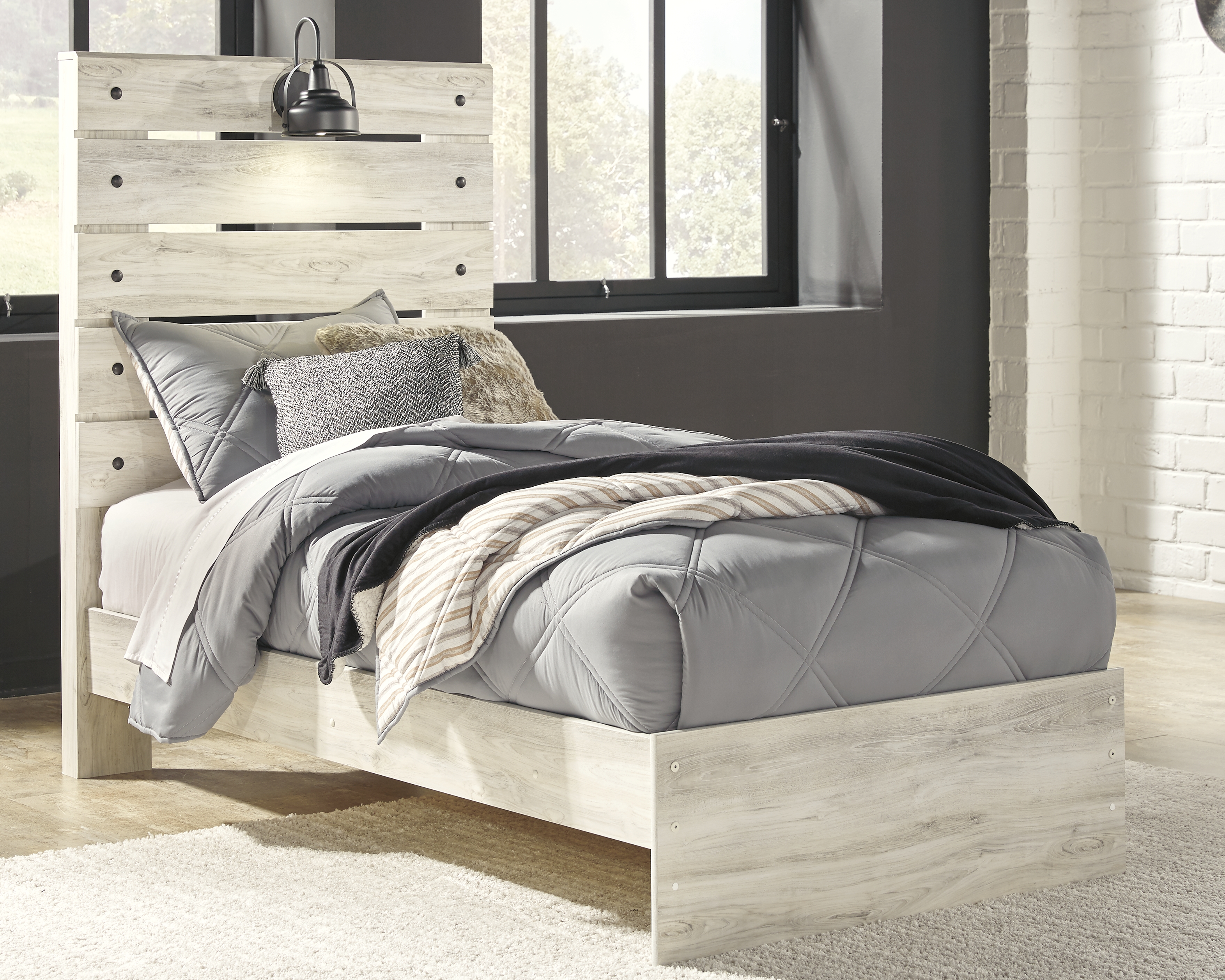 Cambeck - Twin Panel Bed - Whitewash