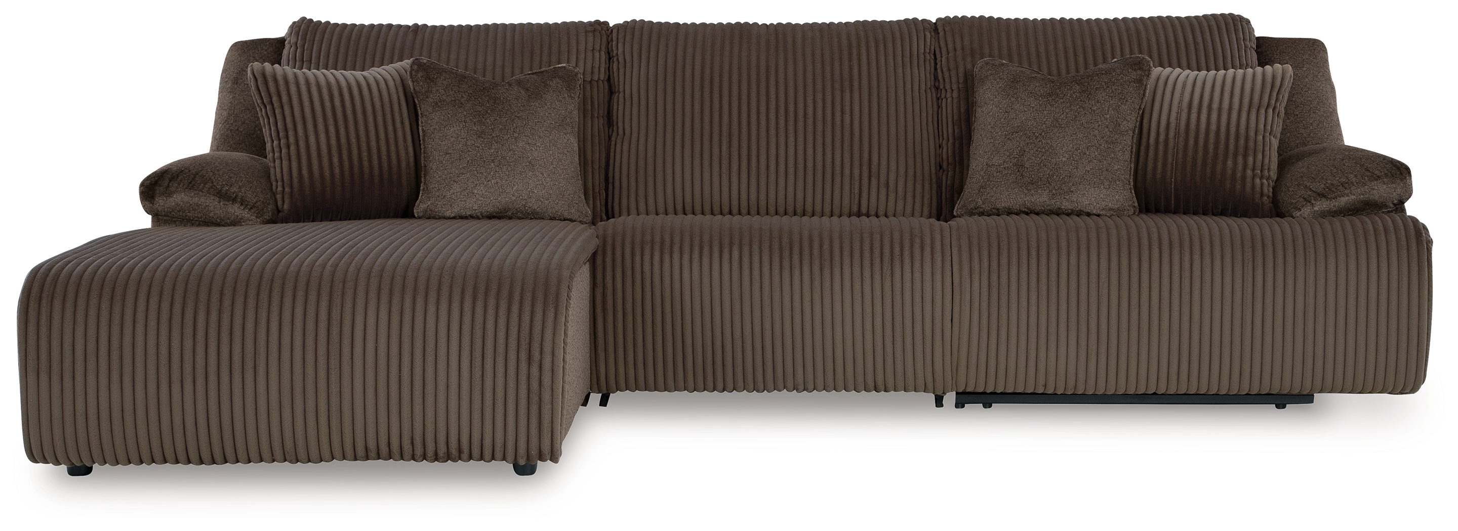 Top Tier - 3-Piece Reclining Sectional Sofa With Laf Chaise - Chocolate