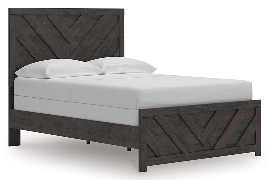 Prendonea - Full Panel Bed - Charcoal