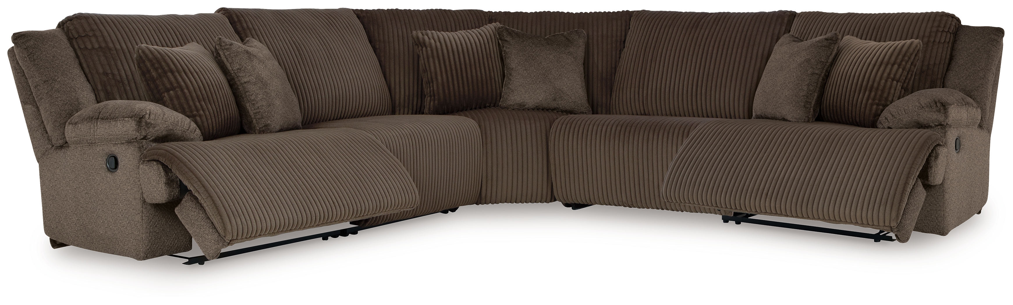 Top Tier - 5-Piece Reclining Sectional - Chocolate