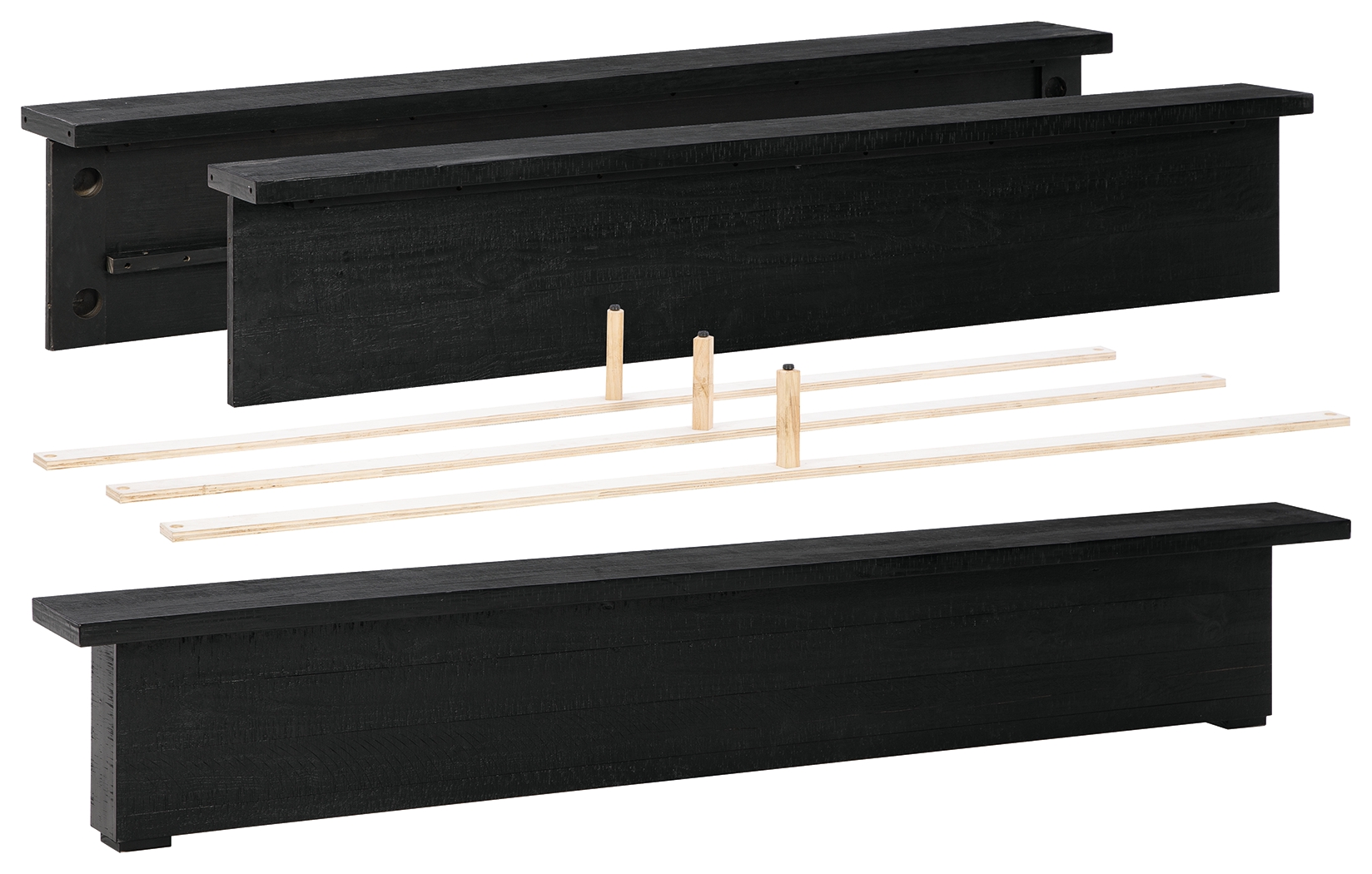 Londer - King Panel Footboard W/Rails - Black