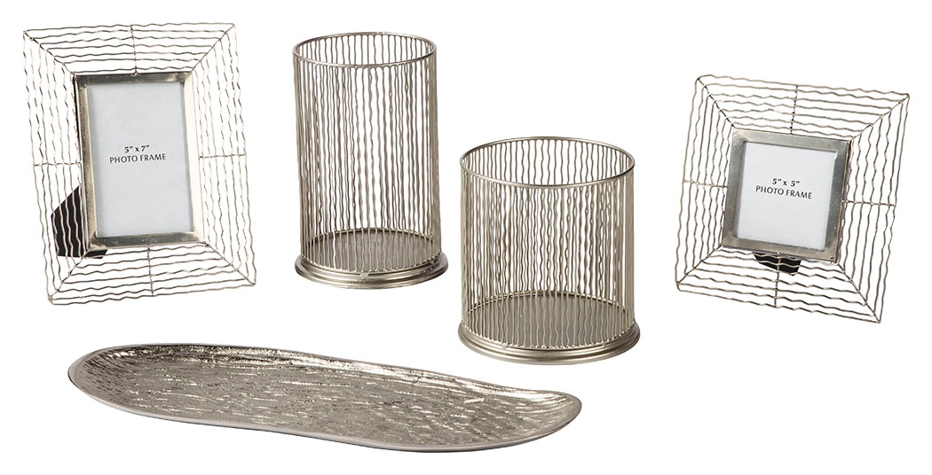Dympna - Accessory Set (Set of 5) - Silver Finish