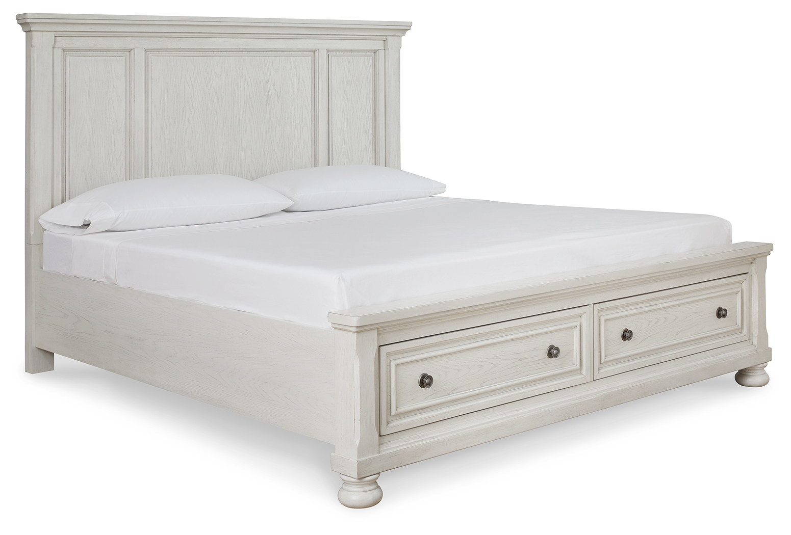 Robbinsdale - King Panel Storage Bed - Antique White